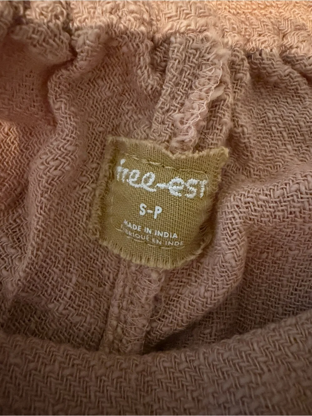 Free People Rose Dust Gauze Lounge Set, Shirt & Shorts, Small NWOT